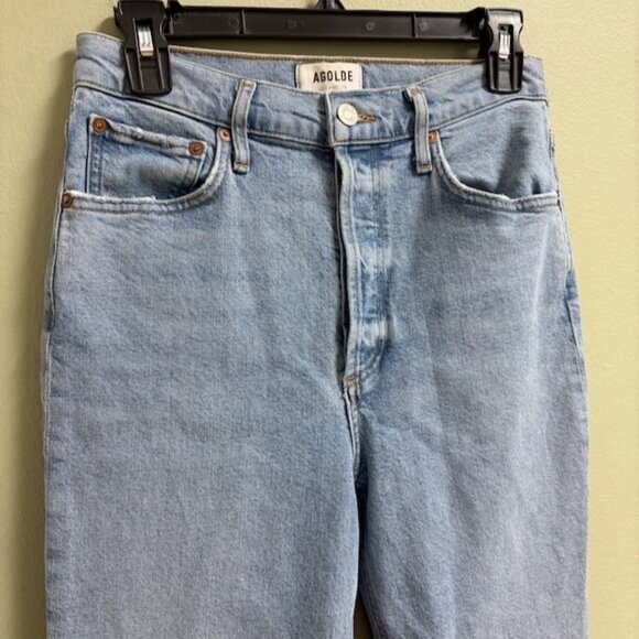 AGOLDE Riley High Rise Straight Crop Jeans Size 27 Button Fly Organic Cotton - Picture 3 of 11